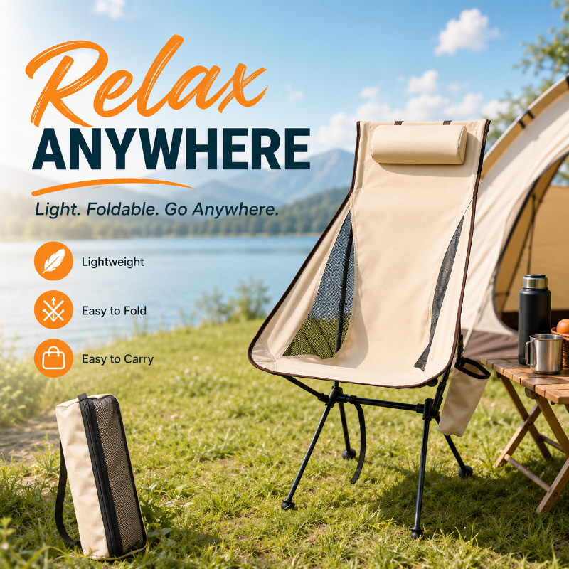 Outdoor Sport Chairs - Westtune Portable Folding Camping Chair with