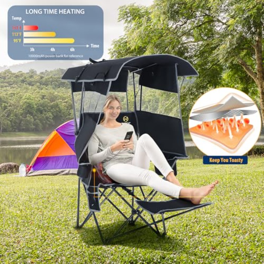 Chair with Canopy, Heated Camp - Outdoor Sports Umbrella บทวิจารณ์และราคา