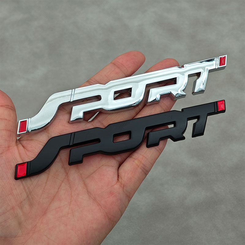 1PC Metal Chrome Black Letters - Outdoor Sport Logo บทวิจารณ์และราคา