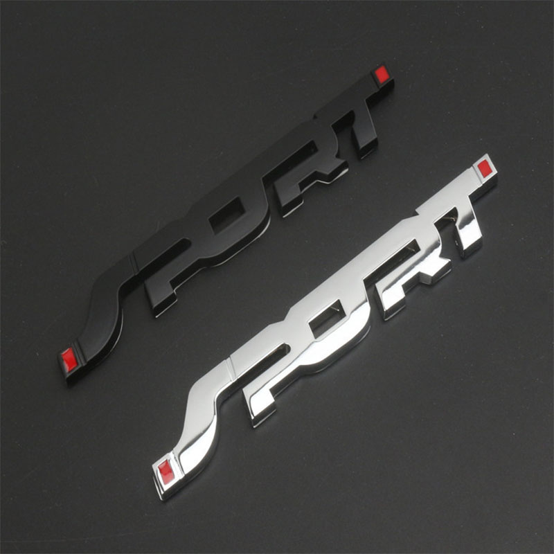 1PC Metal Chrome Black Letters - Outdoor Sport Logo บทวิจารณ์และราคา