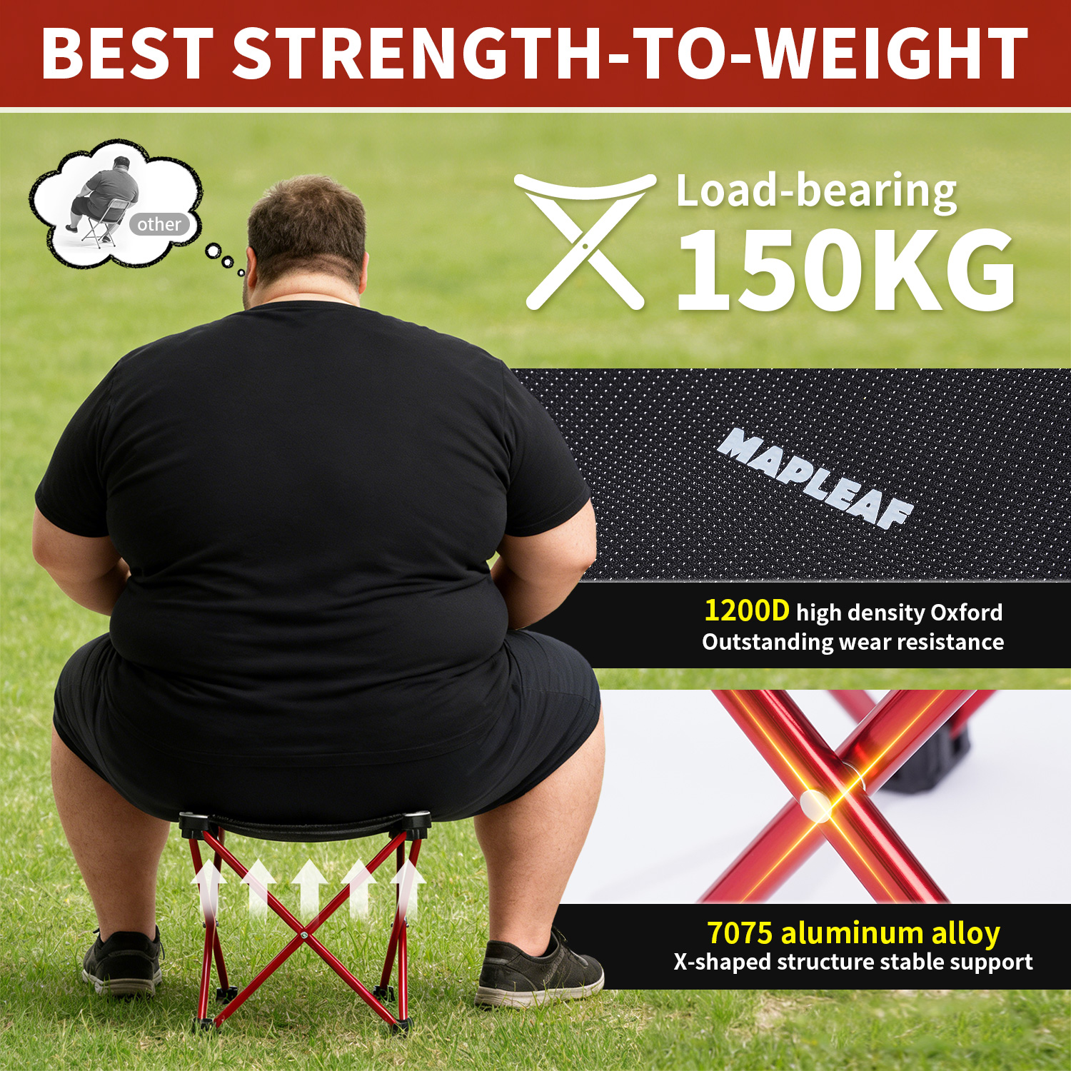 MAPLEAF Portable Folding Stool - Outdoor Sport Chairs บทวิจารณ์และราคา