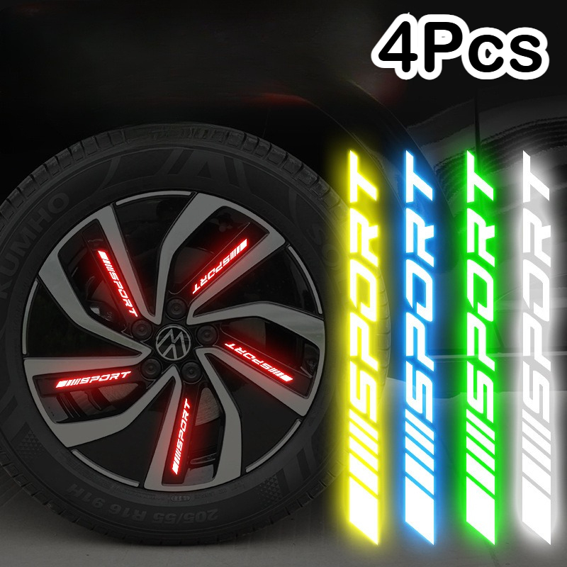 4Pcs Universal Reflective Rim  - Outdoor Sport Logo บทวิจารณ์และราคา