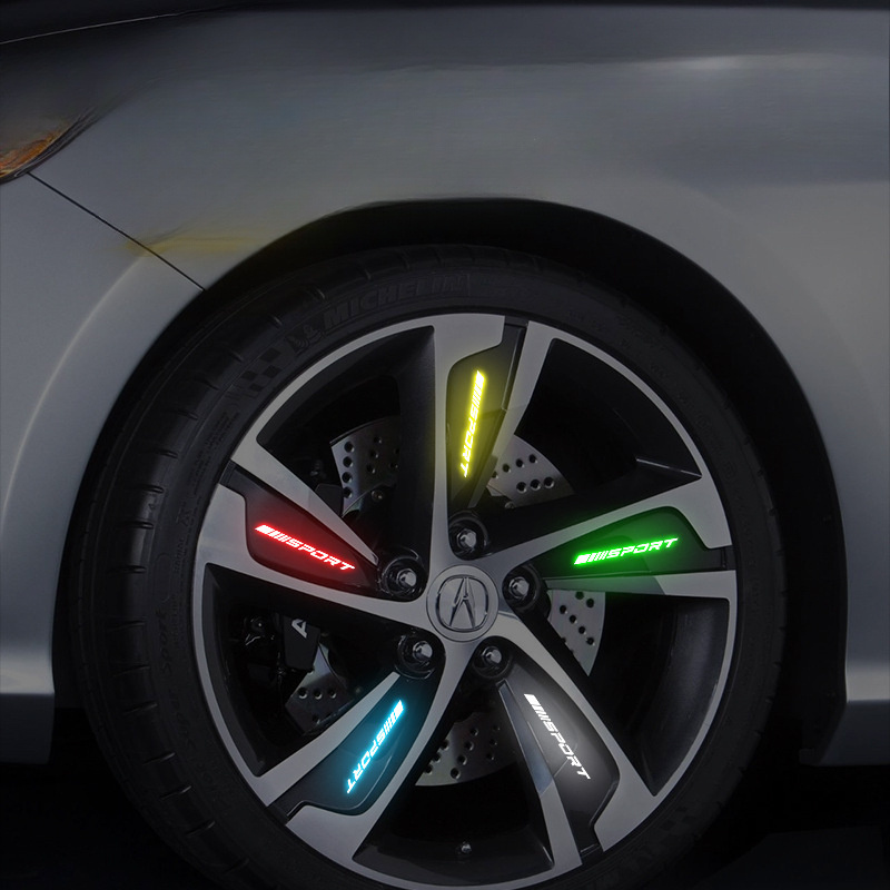 4Pcs Universal Reflective Rim  - Outdoor Sport Logo บทวิจารณ์และราคา