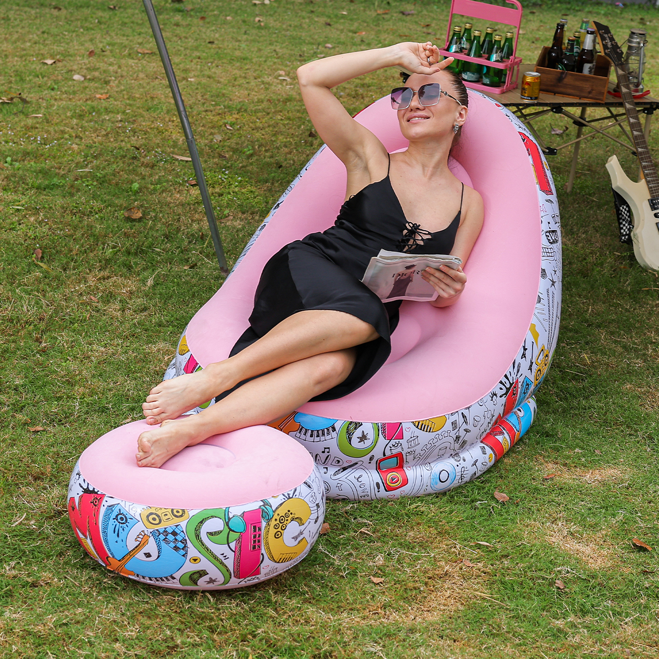 1PC Inflatable Lounger Chair w - Outdoor Sport Chairs บทวิจารณ์และราคา