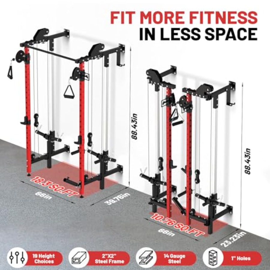 Wall Mounted Folding Squat Rac - Outdoor Sport Bar บทวิจารณ์และราคา